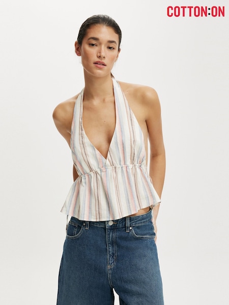Cotton On Haven Tie Side Halter Top (W99974) | 186 LEI