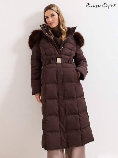 Phase Eight Brown Dixie Long Coat (Y00005) | €293