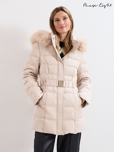 Phase Eight Cream Dixie Midi Coat (Y00019) | €250