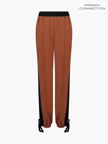 French Connection Brown Bella Twill Contrast Trousers (Y00110) | €113