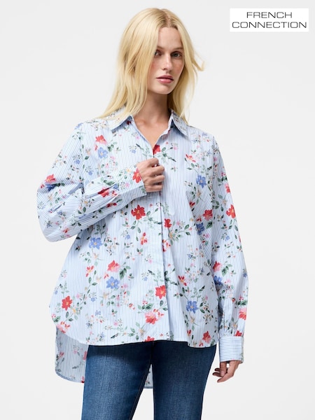 French Connection Blue Floral Print Shirt (Y00124) | €69