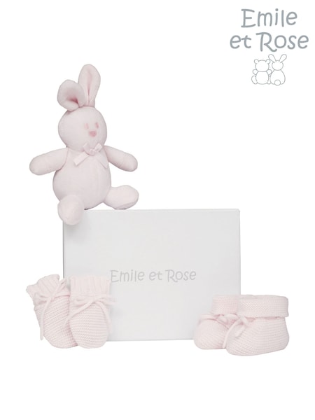 Emile Et Rose Kelsey Knitted Mitt Boottee & Toy Gift Set (Y00278) | AED134