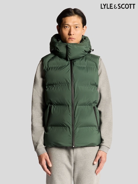 Lyle & Scott Green Welded Puffer Gilet (Y00330) | €179