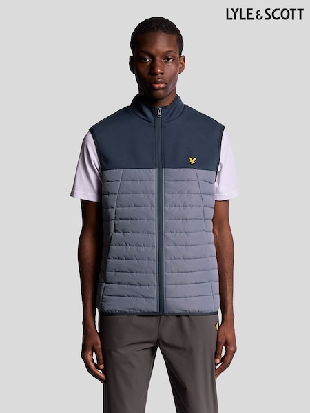 Lyle & Scott Blue Sports Fleece Hybrid Gilet (Y00333) | AED553