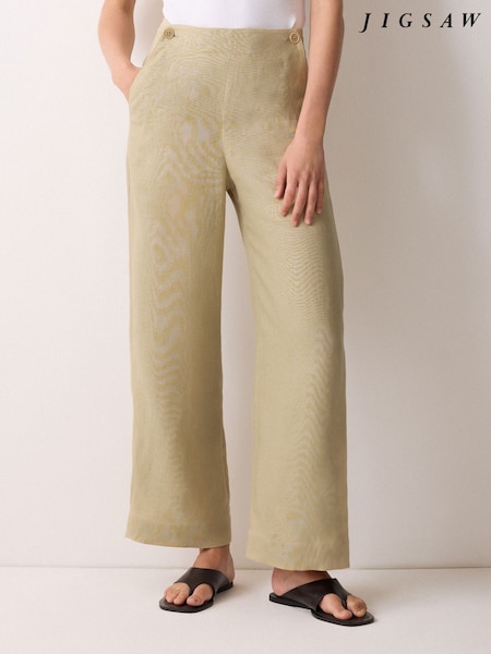 Jigsaw Cream Irish Linen Sailor Trousers (Y00368) | €253