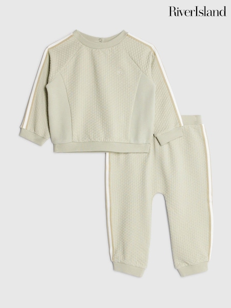 River Island Green Baby Textured Sweat Set (Y00444) | €29