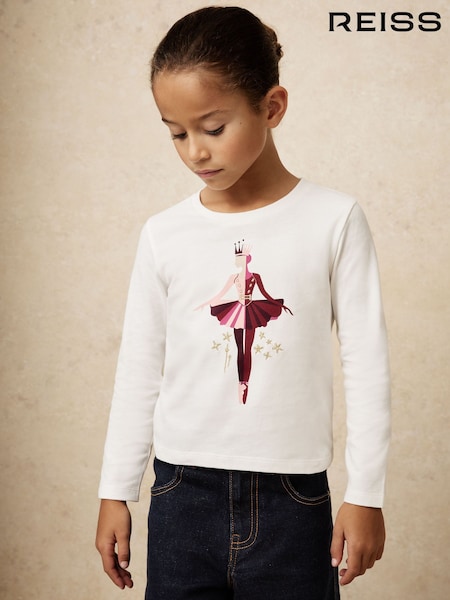 Reiss Ivory Anastasia T-Shirt (Y00551) | AED130