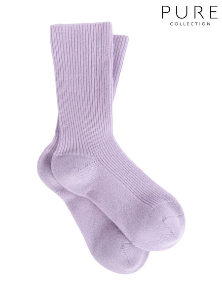 Pure Collection Cashmere Light Blue Socks (Y00578) | €56