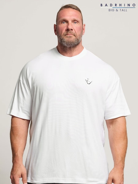 BadRhino Big & Tall White Ironrhino Rest Day T-Shirt (Y00614) | €25