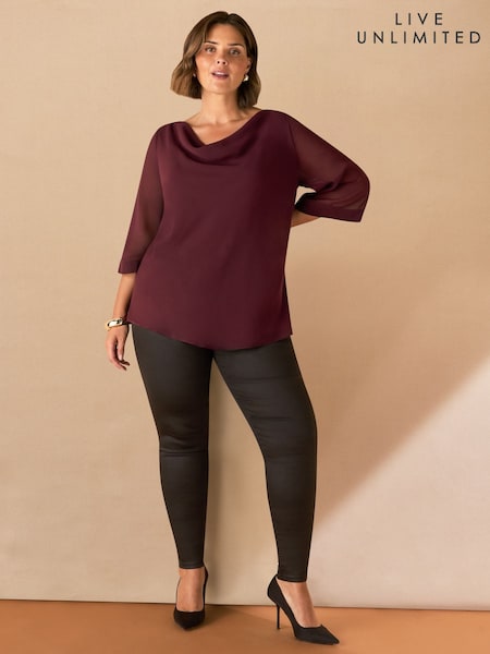 Live Unlimited Black Curve Coated Black Jeggings (Y00620) | €91