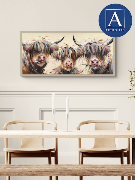 Artko Taupe Me and Moo Too By Ashley Saunders Framed Art (Y00747) | €136