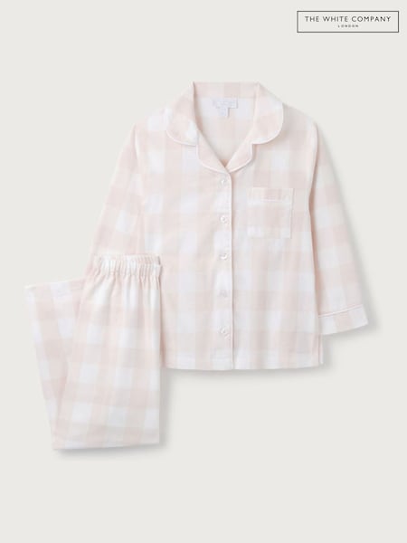 The White Company Pink Gingham Button Through Relaxed Pyjamas (Y00850) | AED175 - AED186
