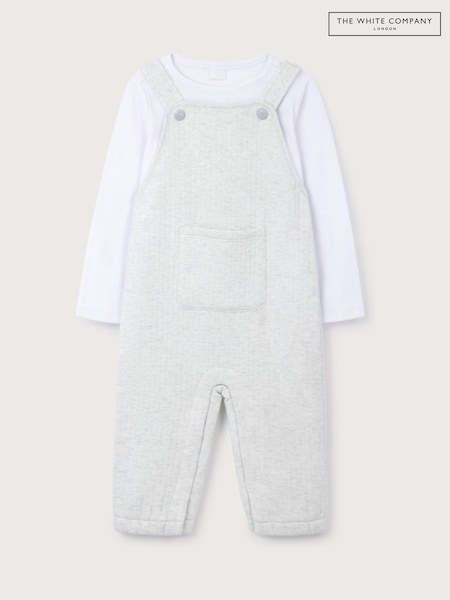 The White Company White Quilted Dungaree & Top Set (Y00855) | AED233