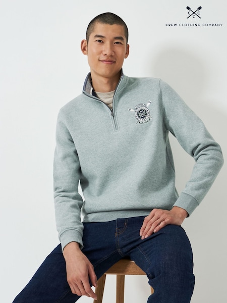Crew Clothing Green Salcombe Crest Half-Zip Sweatshirt (Y00895) | €87