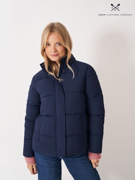 Crew Clothing Blue Midweight Padded Short Coat (Y00897) | €126