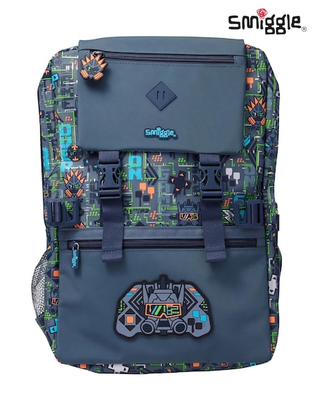 Smiggle Grey Trailblazer Foldover Attach Backpack (Y01073) | 243 QAR