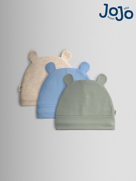 JoJo Maman Bébé Green 3-Pack Bear Hat (Y01103) | AED87