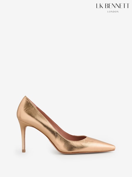 LK Bennett Metallic New Floret Gold Shoes (Y01112) | €303