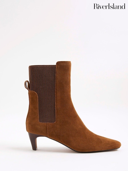 River Island Brown Low Heel Ankle Boots (Y01203) | R$ 475