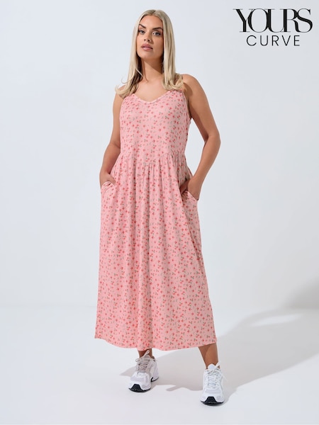 Yours Curve Limited Ditsy V Waist Dress (Y01390) | R$ 335