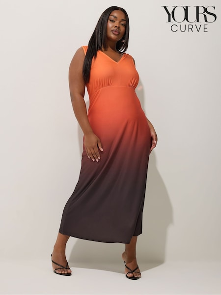 Yours Curve Brown Limited Ombre Dress (Y01412) | OMR20