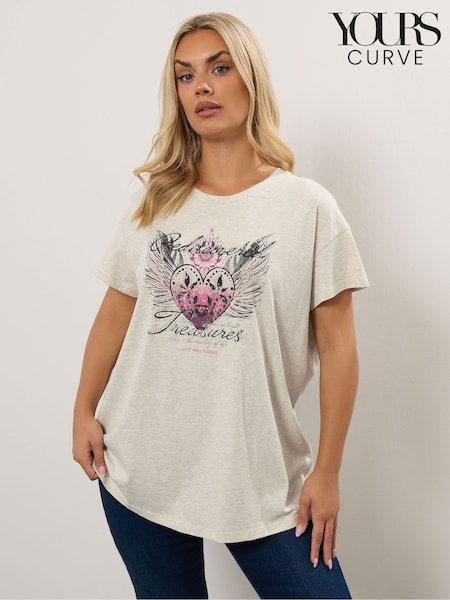 Yours Curve Placement Core T-Shirt (Y01445) | R$ 195