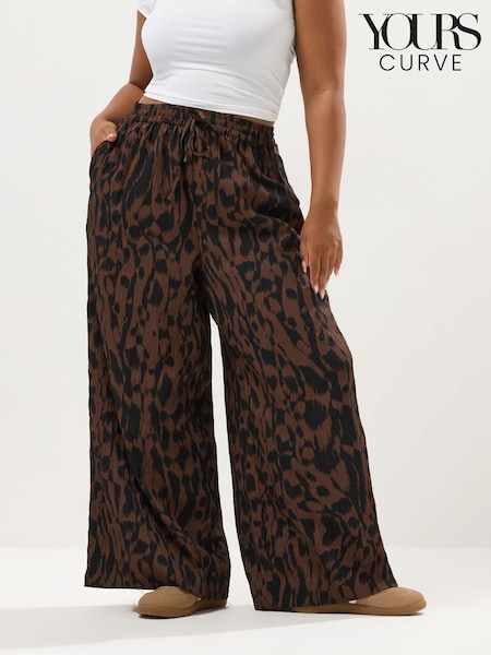 Yours Curve Brown Wide Leg Trousers (Y01455) | €38