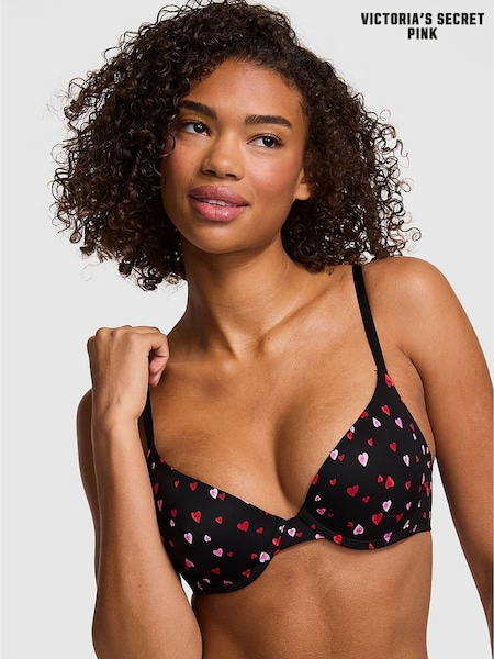 Victoria's Secret PINK Black Heart Print Push Up Bra (Y01523) | €34