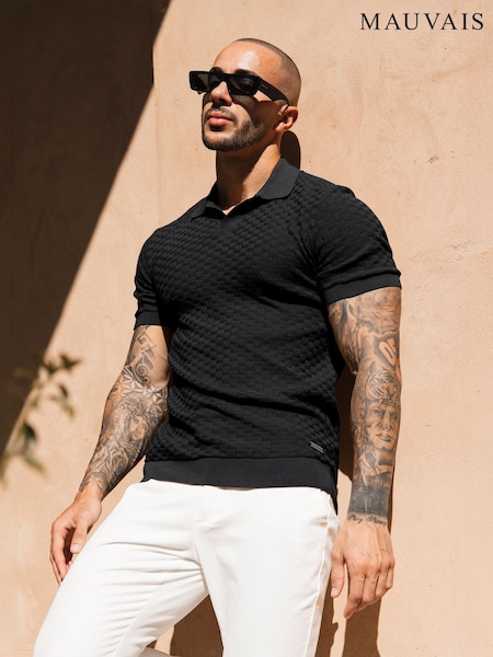 MAUVAIS Black Nerano Knit Polo (Y01680) | €69