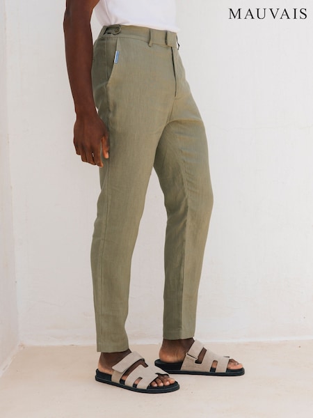 MAUVAIS Nammos Pure Linen Tailored Trousers (Y01687) | R$ 585
