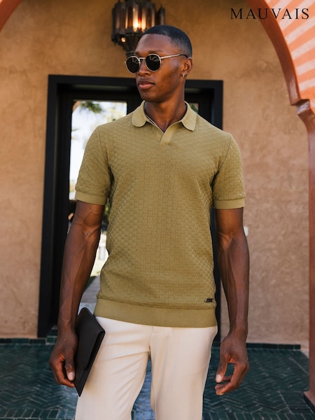 Verde - MAUVAIS Nerano Knit Polo (Y01690) | R$ 545