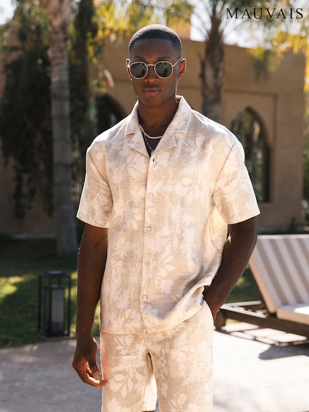 MAUVAIS Cream Kandima Linen Blend Floral Shirt (Y01698) | €72