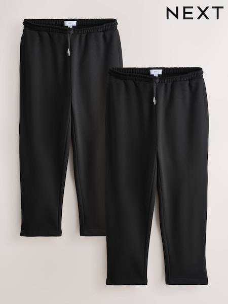 שחור - Straight Fit Brushback Heavyweight 2 Pack Joggers (Y01945) | ‏172‏₪