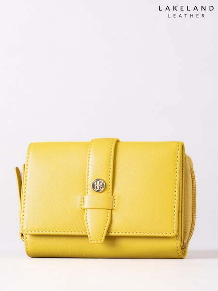 Lakeland Leather Yellow Medium Icon Stud Tab Purse (Y01960) | R$ 295