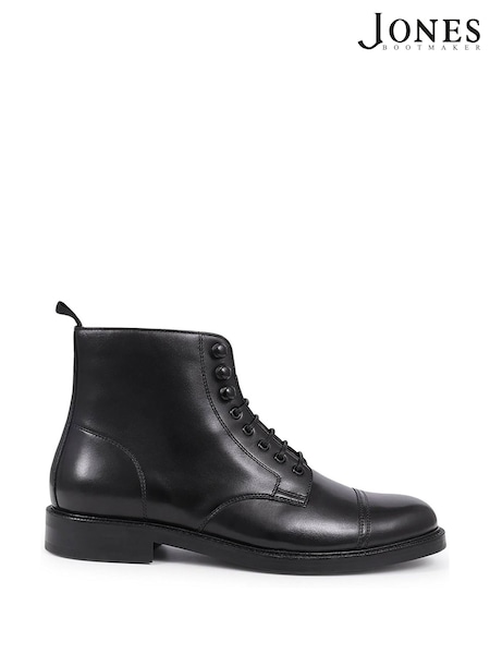 Jones Bootmaker Black Finch Leather Lace-Up Boots (Y01993) | €165