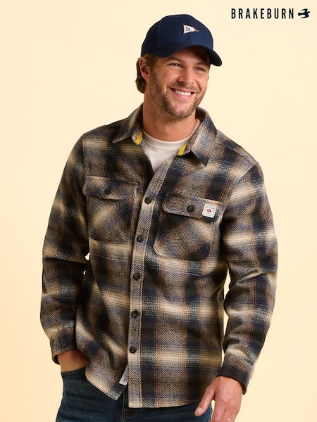 Brakeburn Natural Badbury Check Shirt (Y02268) | AED466