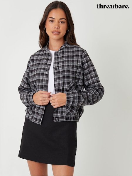 Threadbare Check Patch Pocket Bomber Jacket (Y02391) | € 59