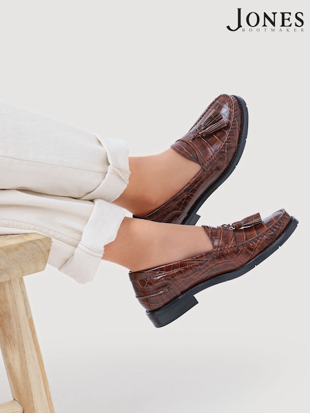 Jones Bootmaker Brown Tiffany Smart Leather Moccasins (Y02453) | €140