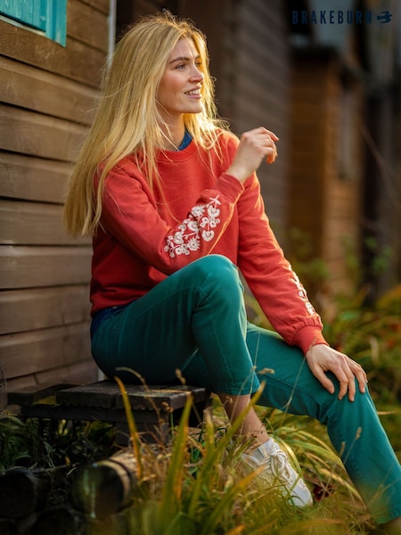 Brakeburn Red Ferndown Crew Neck Sweatshirt (Y02545) | 297 QAR