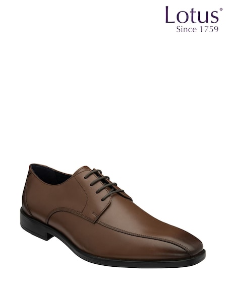 Lotus Brown Leather Lace-Up Derby Shoes (Y02606) | AED291