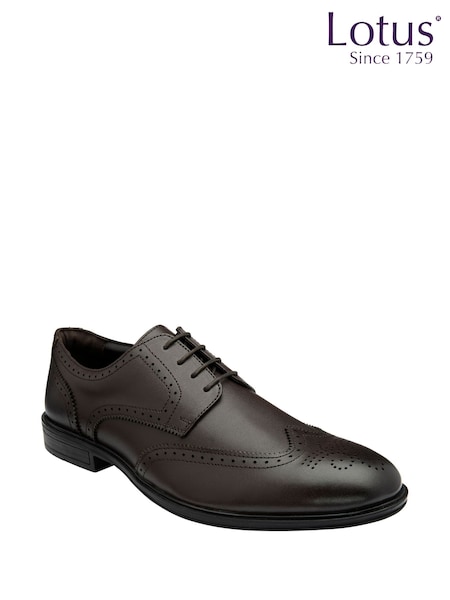 Lotus Brown Leather Lace-Up Brogues (Y02612) | AED349