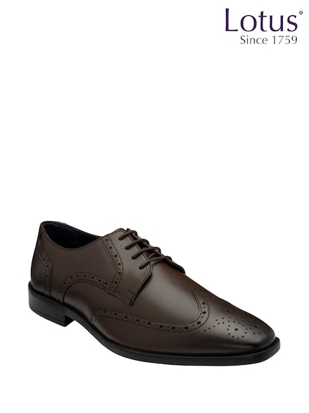 Lotus Brown Leather Lace Up Brogues (Y02613) | AZN 125