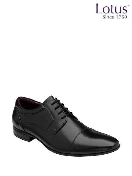 Lotus Black Leather Lace-Up Oxford Shoes (Y02686) | €73