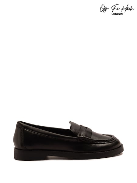 Off The Hook Black Hermoine Slip On Formal Leather School Shoes (Y02758) | €44