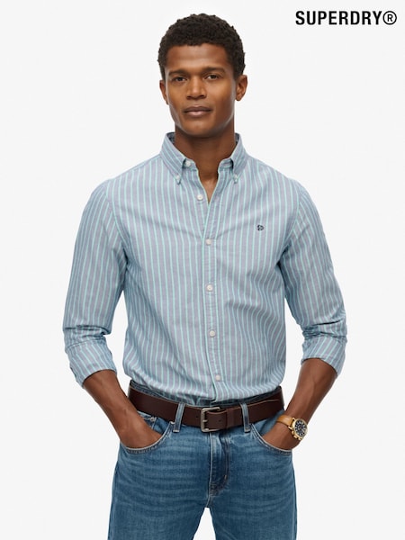 Superdry Blue Classic Oxford Long Sleeve Shirt (Y02791) | €58