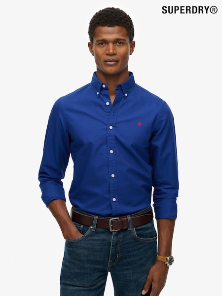 Superdry Blue Classic Oxford Long Sleeve Shirt (Y02796) | €58