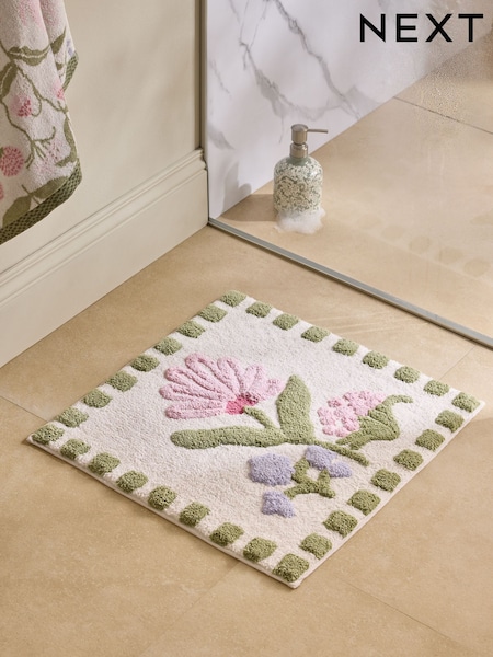 Multi Water Colour Floral Print Shower Mat (Y02828) | 7,280 Ft