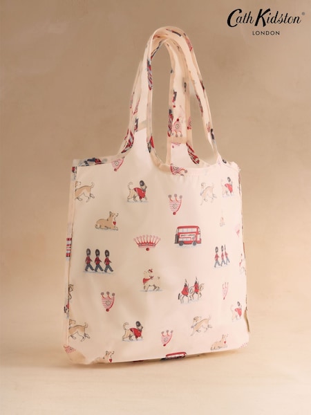 Cath Kidston Cream Queen London Print Mini Foldaway Shopper Purse (Y02969) | $30