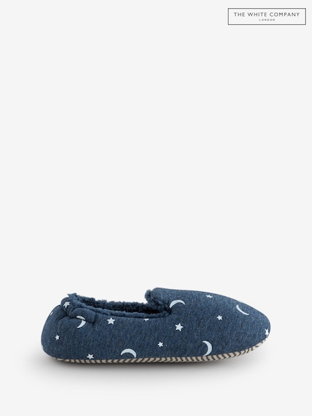 The White Company Blue Glow In The Dark Moon And Star Slippers (Y03105) | AED140