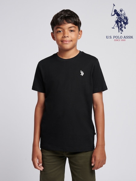 Black - U.s. Polo Assn. Texture Double Horsemen T-shirt
